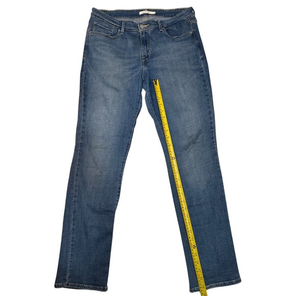 Levi's Women's Blue Mid Rise Skinny Jeans Size 12 - Picture 4 of 7